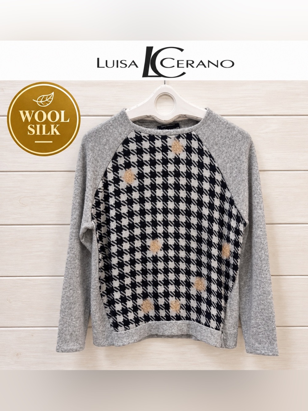 LUISA CERANO – Grey Wool Blend Sweater Size 40 (US 8)